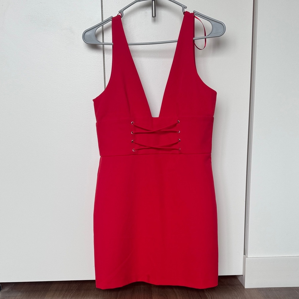 Zara Vibrant Red Backless Dress